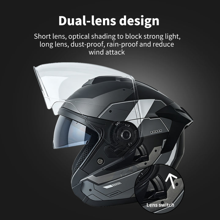 HappyRun Double-lens Dirt Bike Helmet
