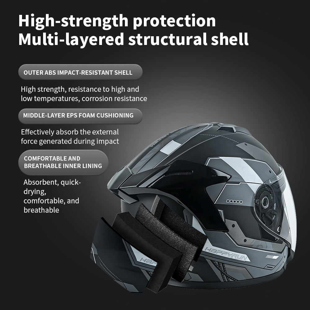 HappyRun Double-lens Dirt Bike Helmet