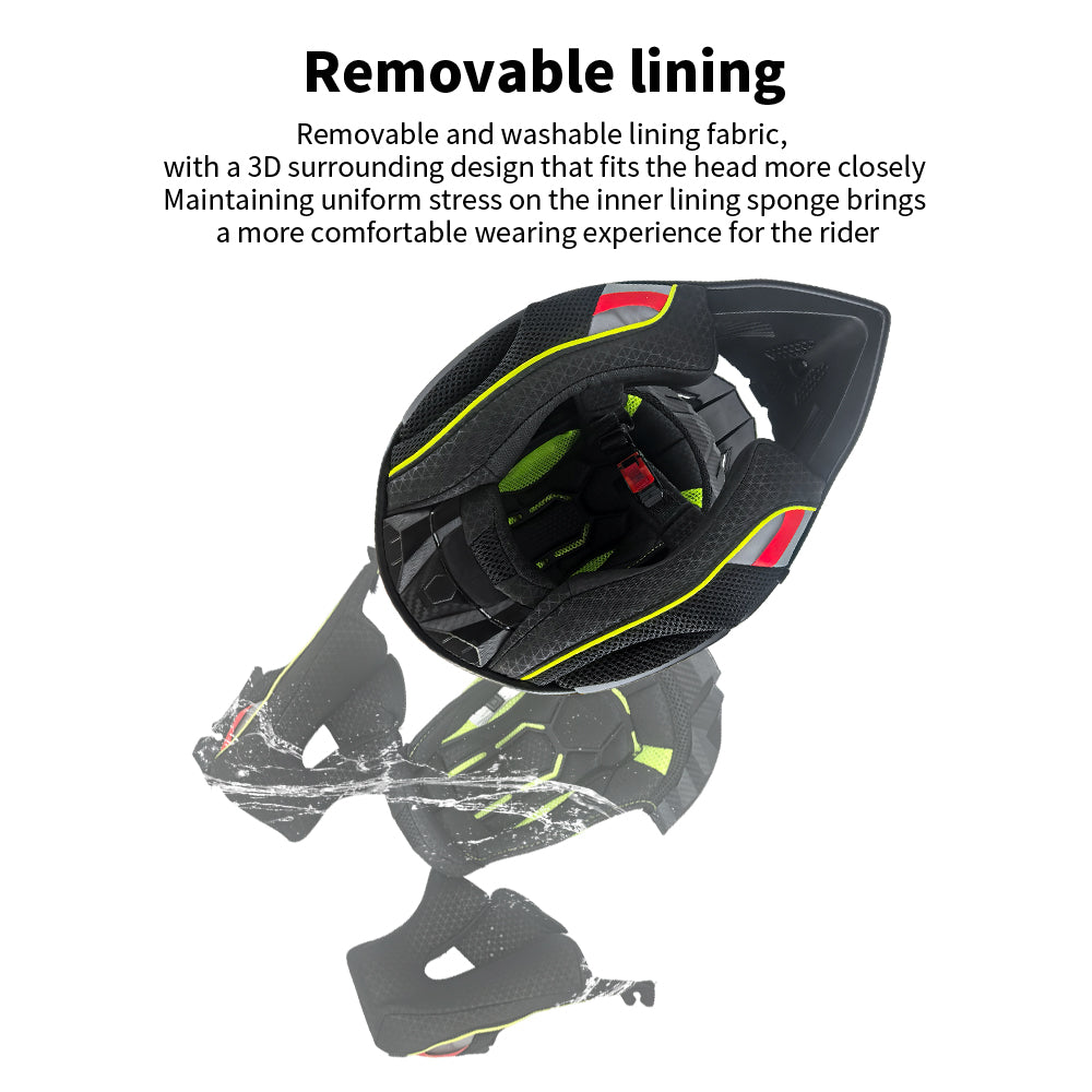 HappyRun Off-Road Dirt Bike Helmet with Goggles- Full Face Trail Helmet